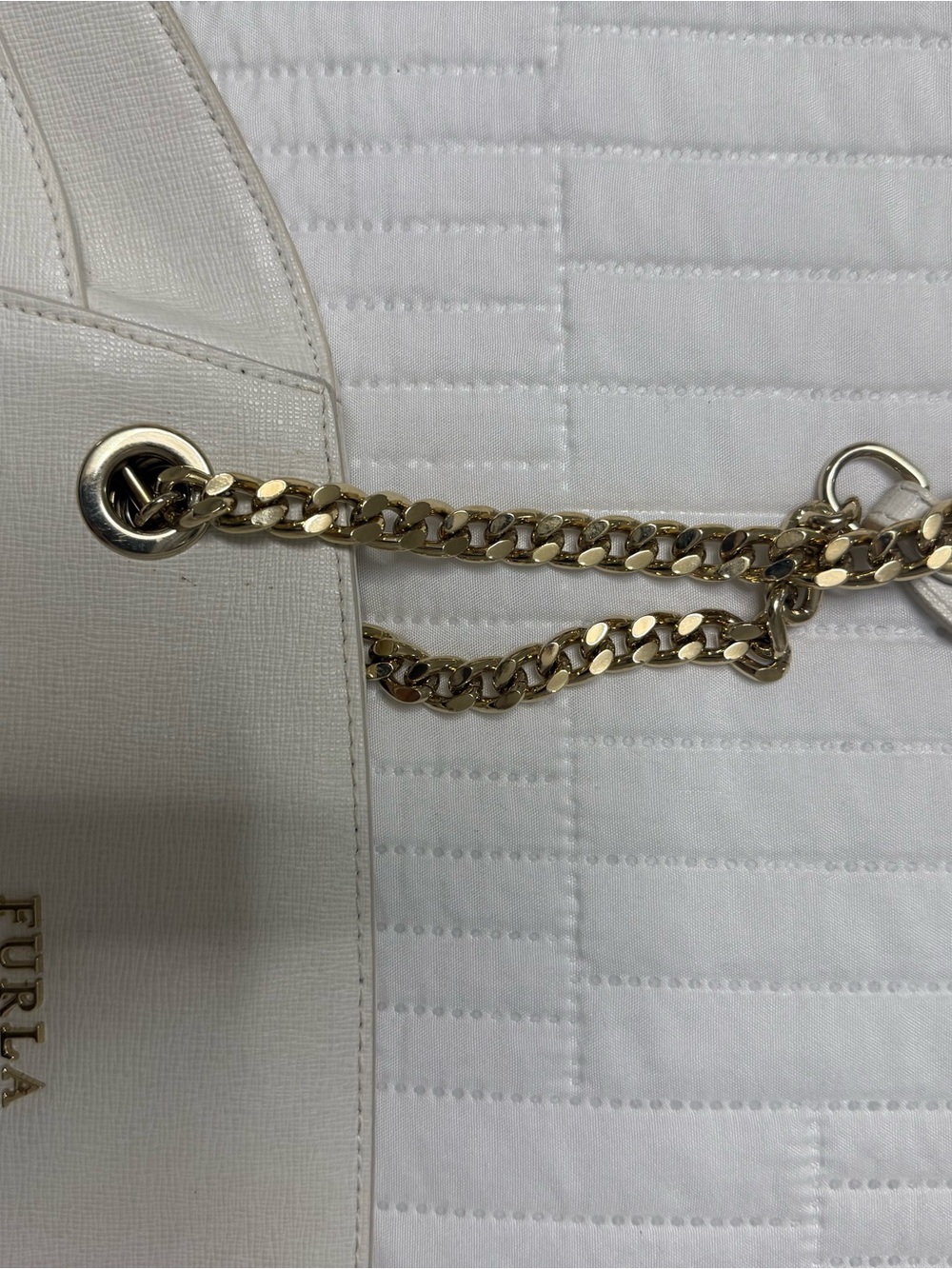Furla Soft ivory Leather Chain-Handle Shoulder Bag - Picture 3 of 7